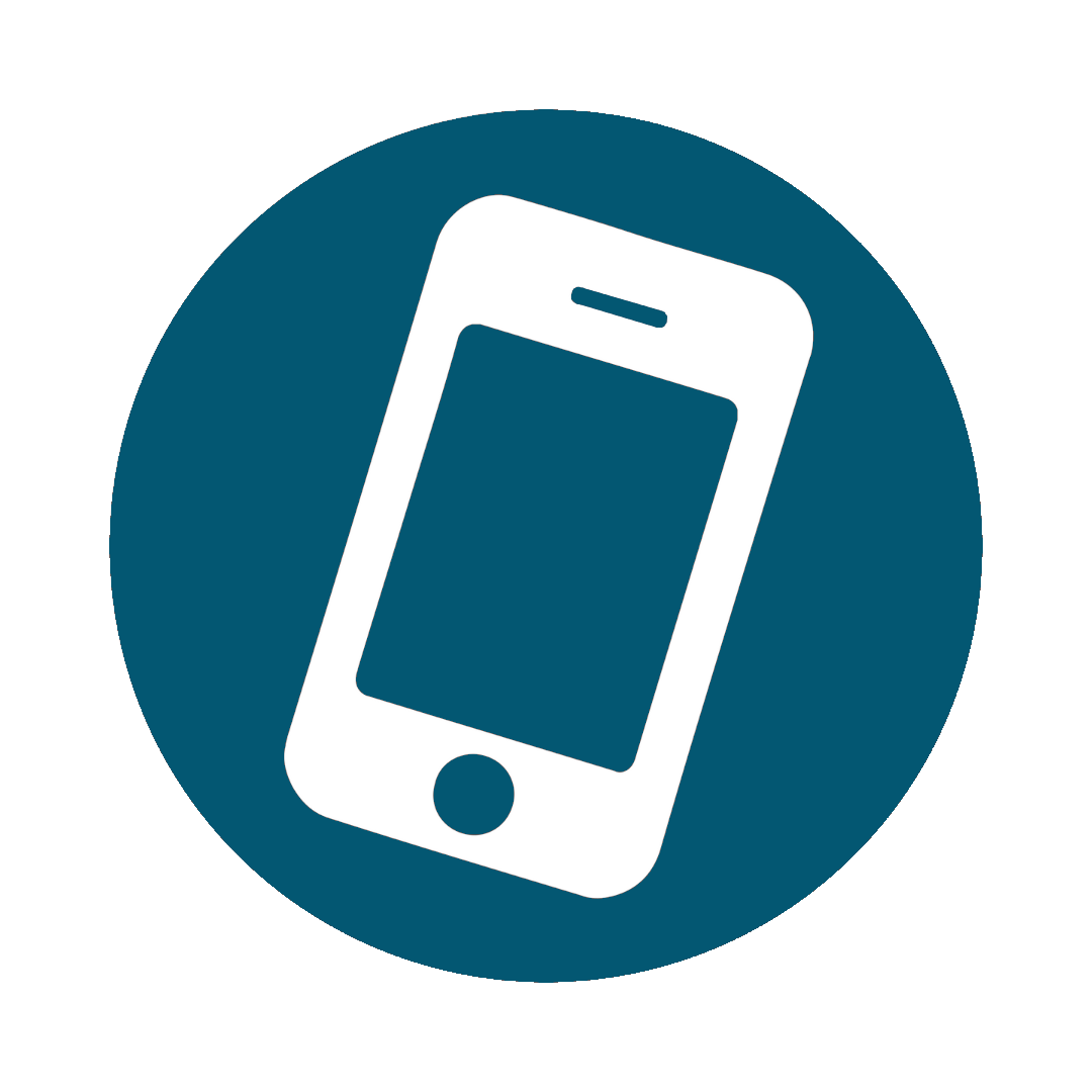 Teal coloured phone icon